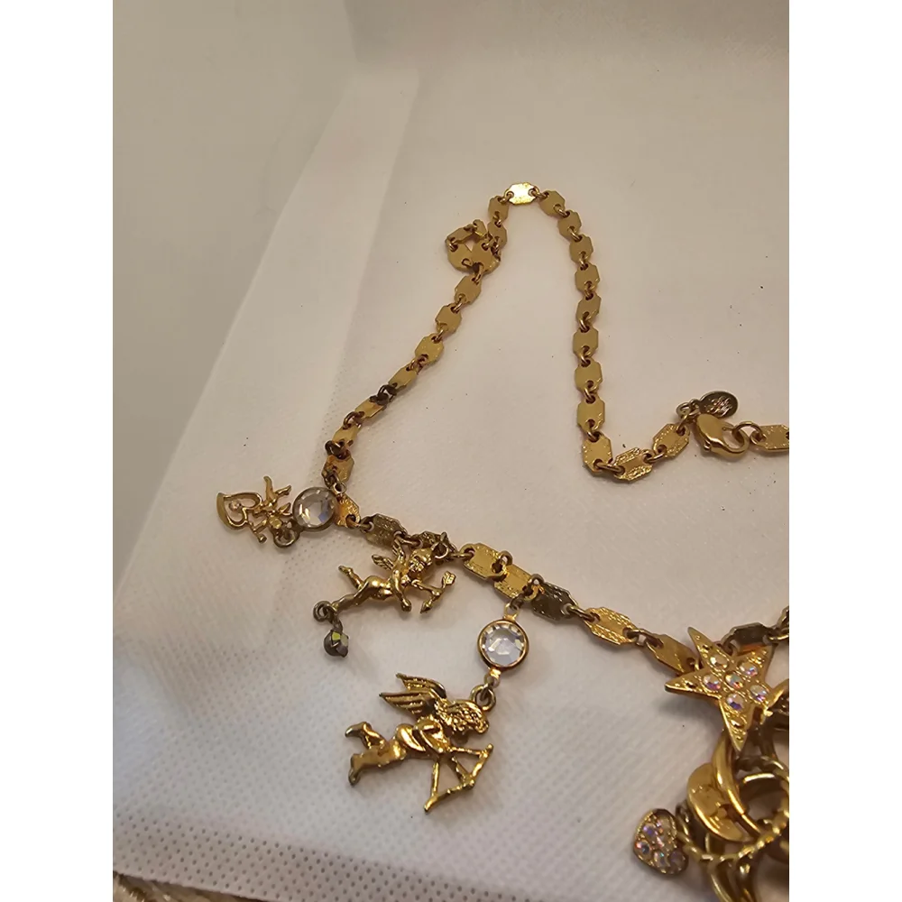 Kirk's Folly goldtoned cherub charm necklace with rings - Picture 3 of 7